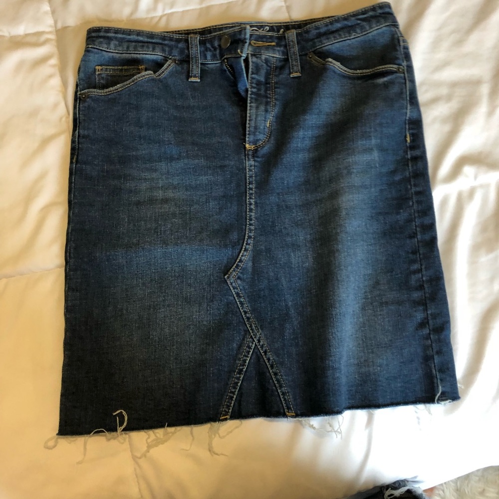 Blue denim skirt